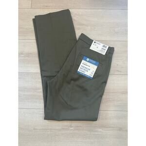 NWT Haggar No Iron Khaki Dress Pants Flat Front Dark Taupe Toast Color 32X32 JL